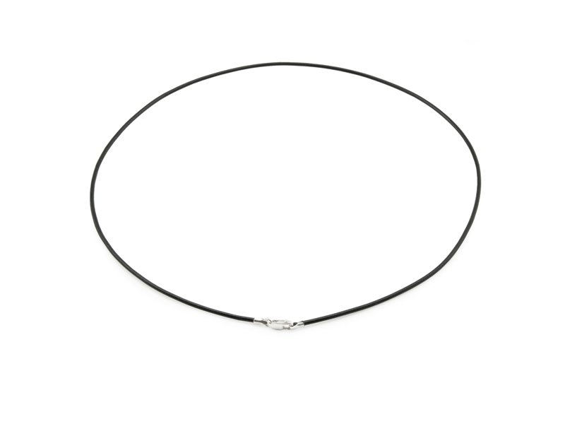 Black Leather (1.5mm) Necklace with Sterling Silver Trigger Clasp ~ 16''