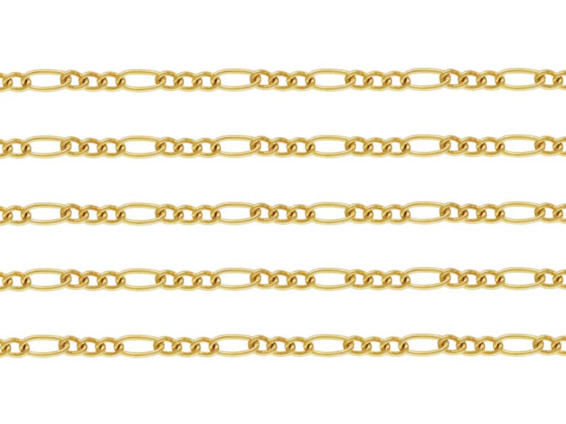 Gold Filled Figaro Chain 3.75mm x 1.75mm ~ Offcuts