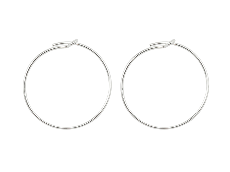 Sterling Silver Beading Hoop 20mm ~ PAIR