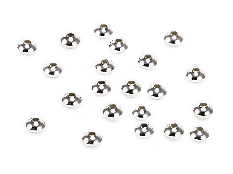 Sterling Silver Saucer Bead 3.3mm ~ Pack of 10