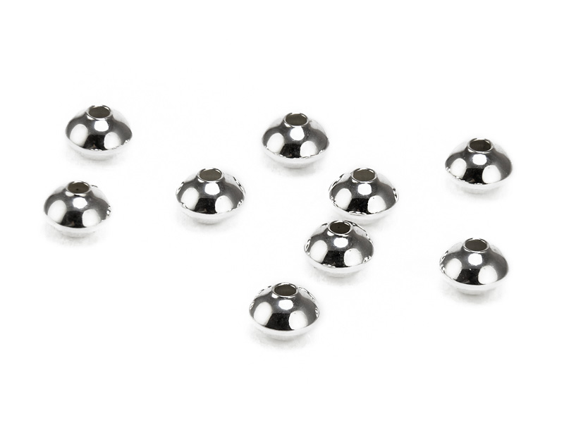 Sterling Silver Saucer Bead 4.5mm ~ Pack of 10