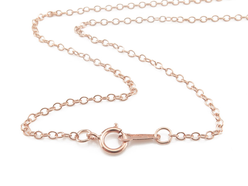 Rose Gold Filled Cable Chain Necklace with Spring Clasp ~ 16''