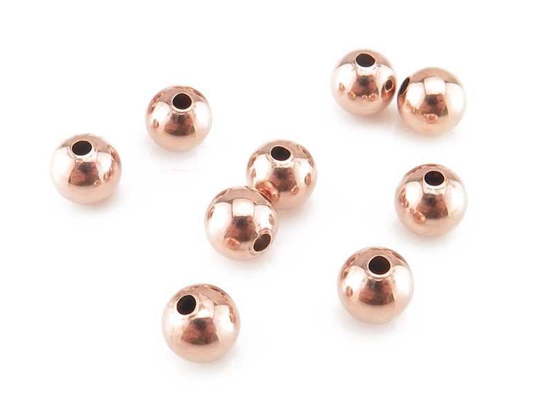 Rose Gold Filled Plain Bead 6mm