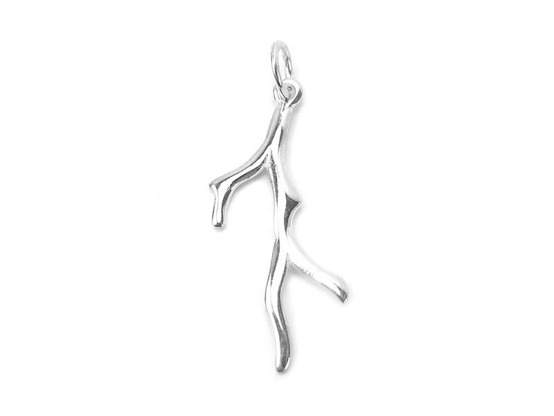 Sterling Silver Coral Branch Pendant 30mm