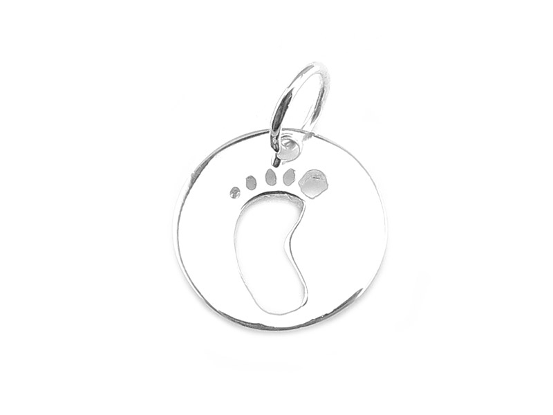 Sterling Silver Baby's Foot Charm 12.5mm