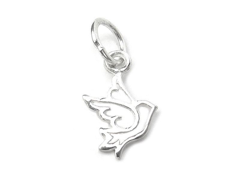 Sterling Silver Dove Charm 13mm