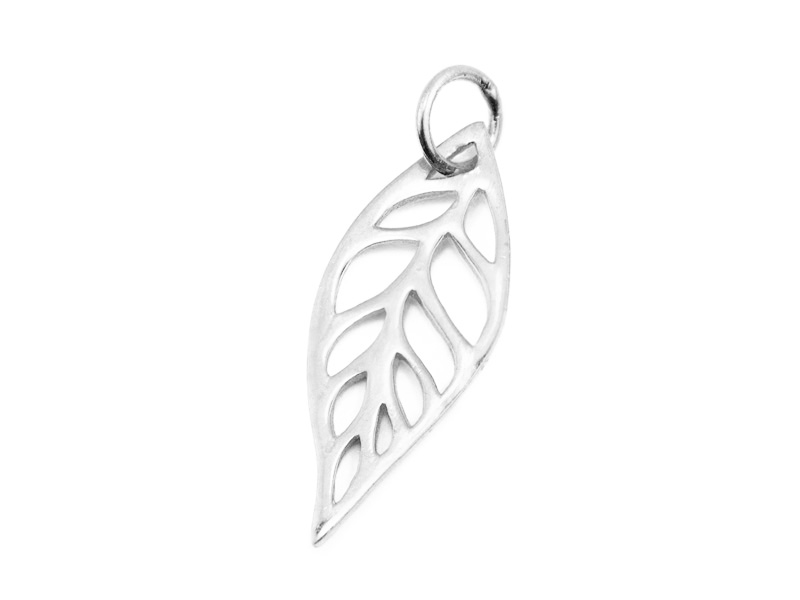 Sterling Silver Leaf Pendant 24mm