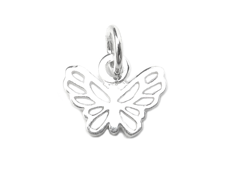 Sterling Silver Butterfly Charm 10mm