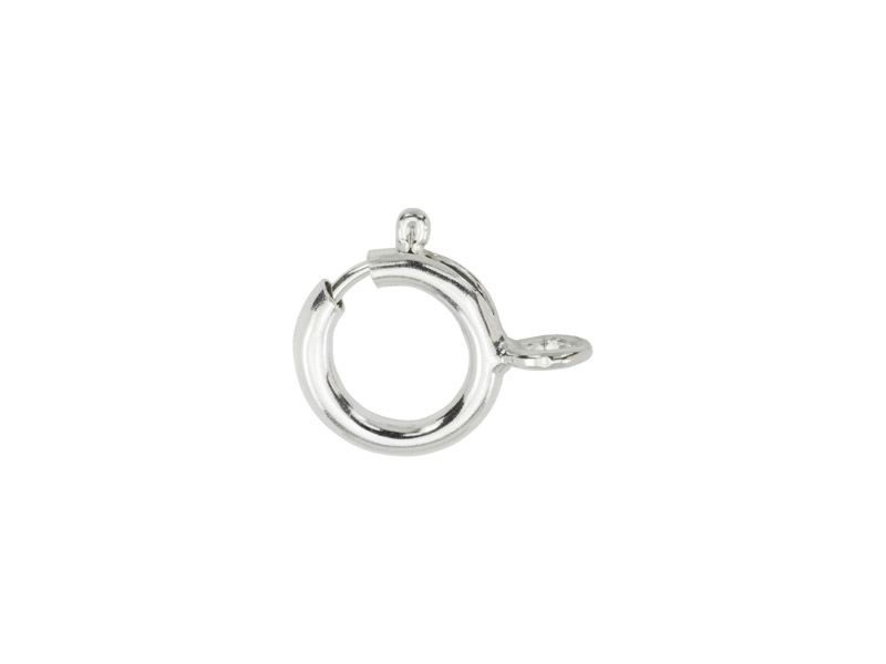 Sterling Silver Spring Ring Clasp w/Open Ring 6mm