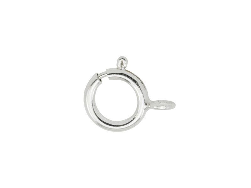 Sterling Silver Spring Ring Clasp w/Open Ring 7mm