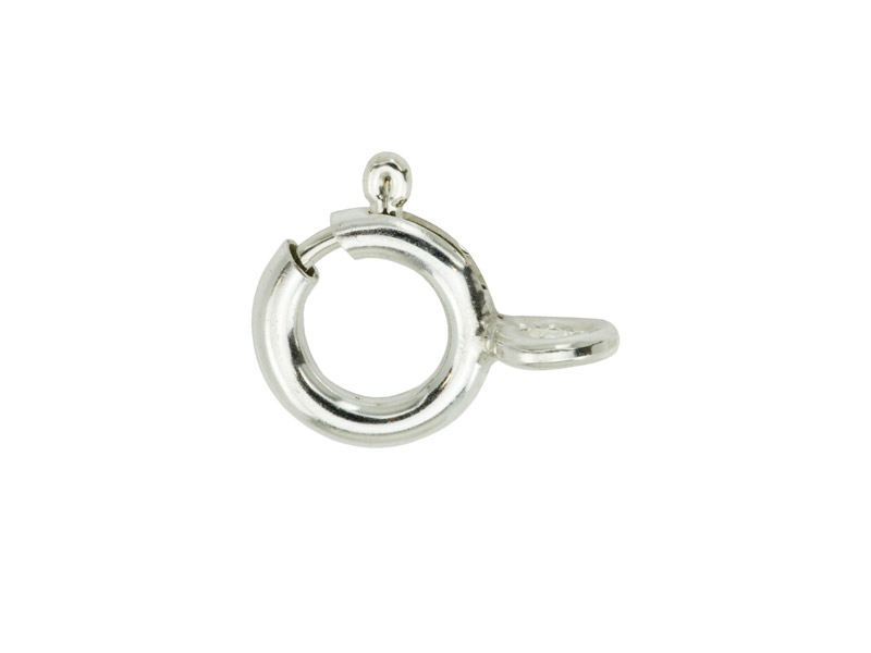 Sterling Silver Spring Ring Clasp w/Closed Ring 7mm