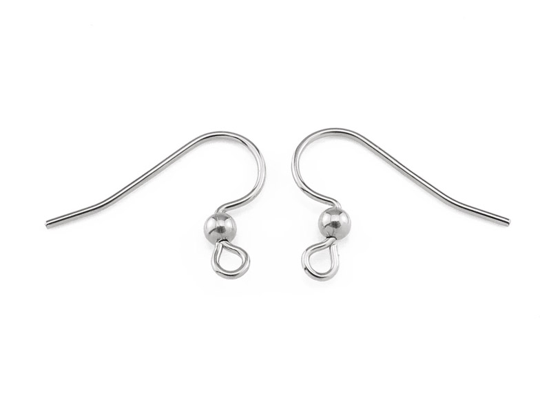 Sterling Silver Bead Ear Wire ~ PAIR