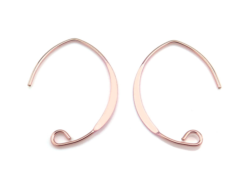 Rose Gold Filled V Shape Flattened Ear Wire ~ PAIR