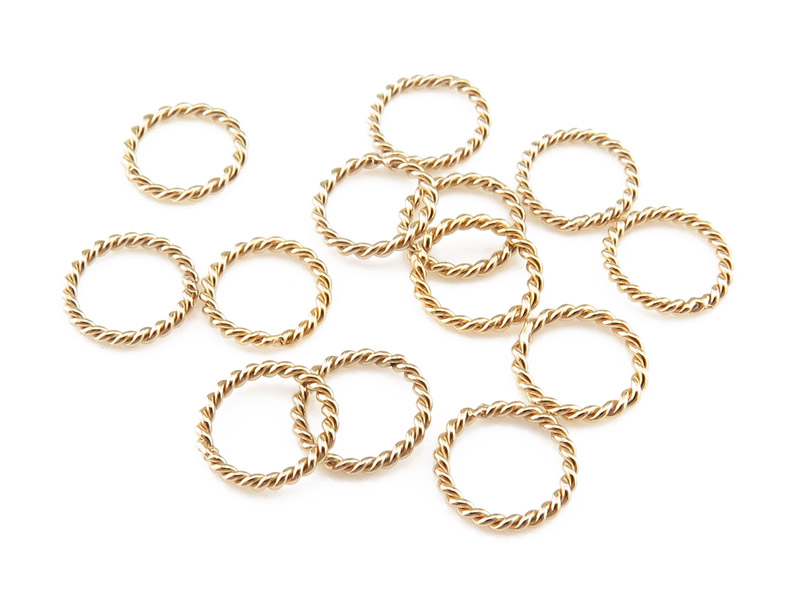 Gold Filled Twisted Closed Jump Ring 6mm ~ Pack of 10