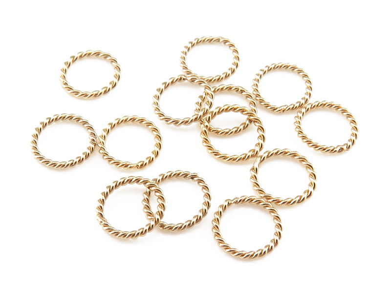 Gold Filled Twisted Closed Jump Ring 6mm Pack of 10
