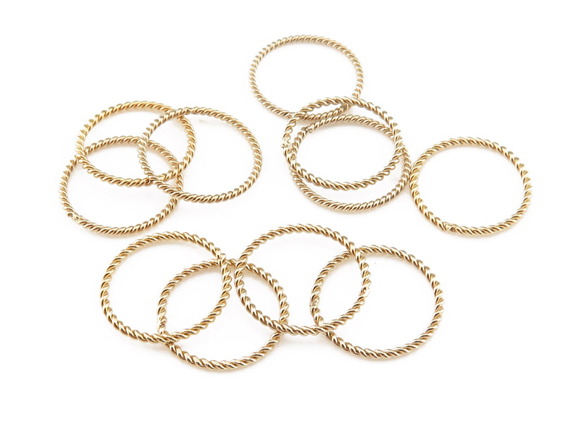 Gold Filled Twisted Closed Jump Ring 10mm