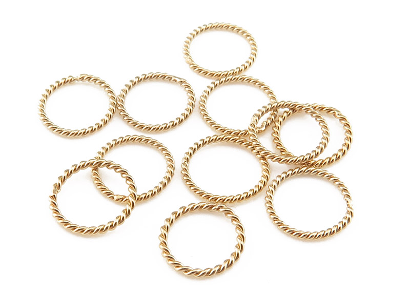 Gold Filled Twisted Closed Jump Ring 7mm