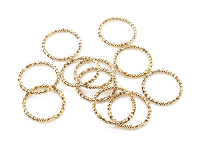 Gold Filled Twisted Closed Jump Ring 8mm