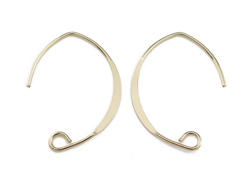 Gold Filled V Shape Flattened Ear Wire ~ PAIR