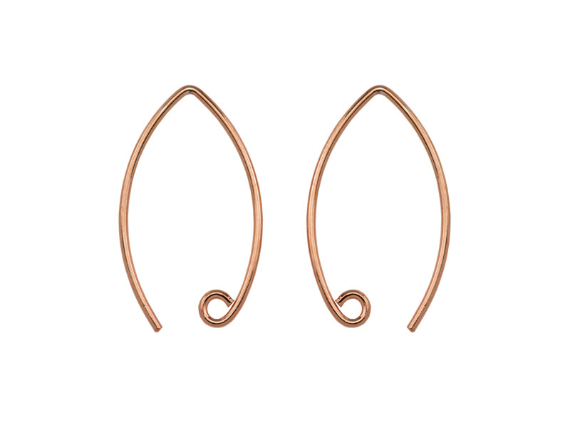 Rose Gold Vermeil V-Shaped Earwire ~ PAIR