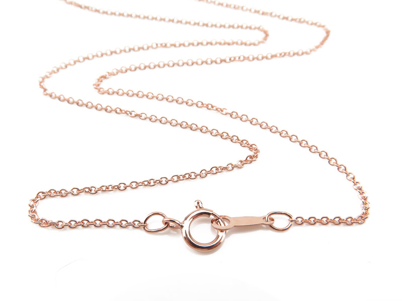 Rose Gold Filled Fine Cable Chain Necklace with Spring Clasp ~ 18''