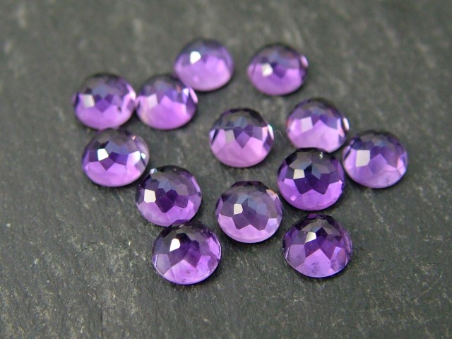 African Amethyst Rose Cut Round Cabochon ~ Various Sizes