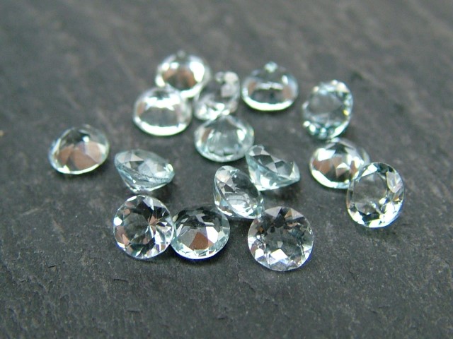 Aquamarine Faceted Round ~ Various Sizes