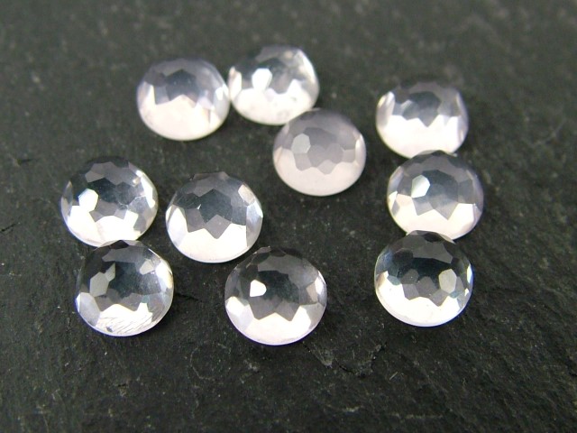 Rose Quartz Rose Cut Round Cabochon ~ Various Sizes