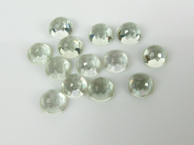 Green Amethyst Rose Cut Round Cabochon ~ Various Sizes