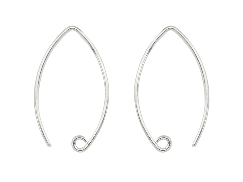 Sterling Silver V Shape Ear Wire 24mm ~ PAIR