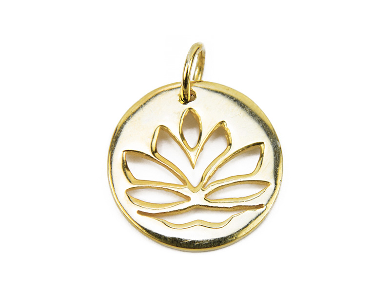 Gold Vermeil Lotus Flower Pendant 15mm
