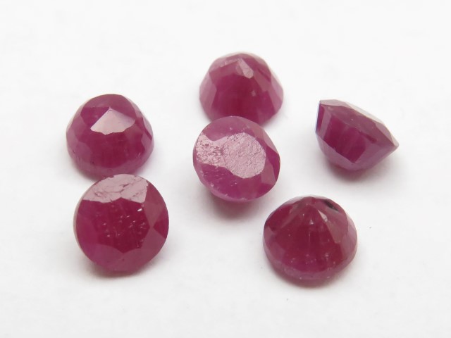 Ruby Faceted Round ~ Various Sizes