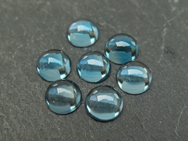 London Blue Topaz Round Cabochon ~ Various Sizes