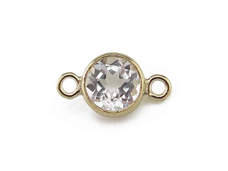 Gold Filled White Topaz Connector 8.75mm