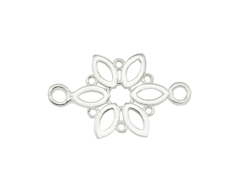 Sterling Silver Flower Connector 18.5mm