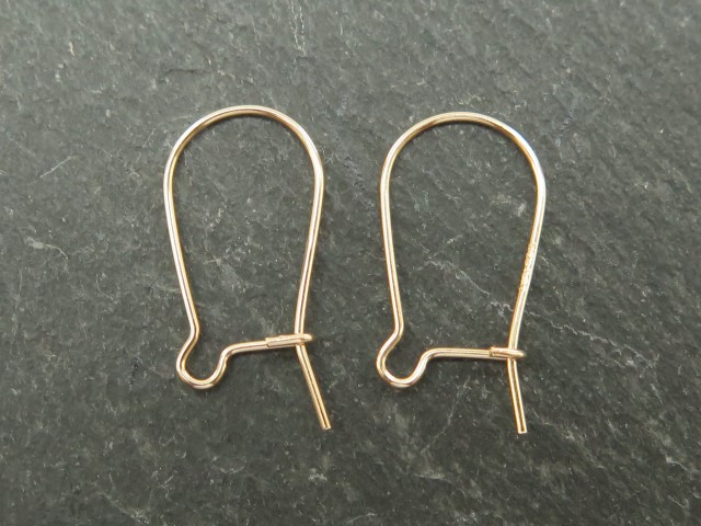 Gold Filled Kidney Ear Wire 16mm ~ PAIR