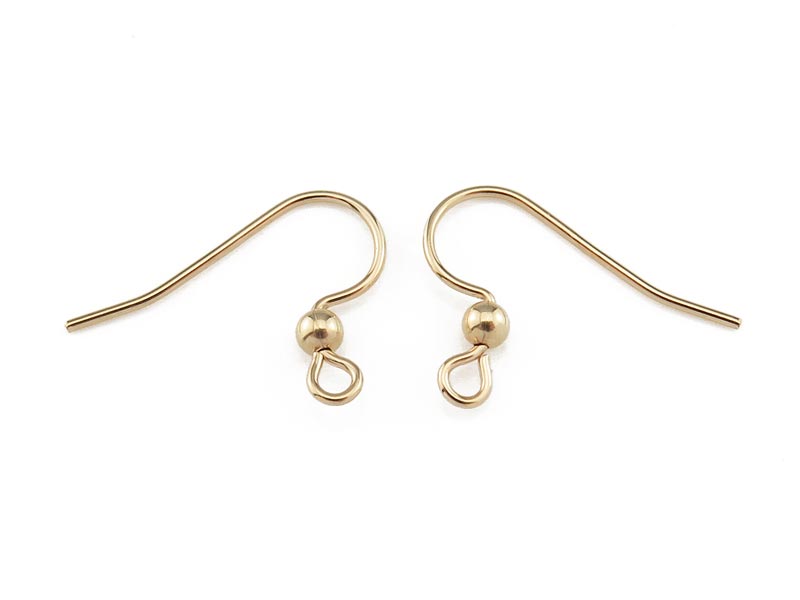 Gold Filled Bead Ear Wire ~ PAIR
