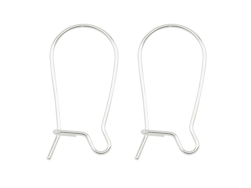 Sterling Silver Kidney Ear Wire 23.5mm ~ PAIR