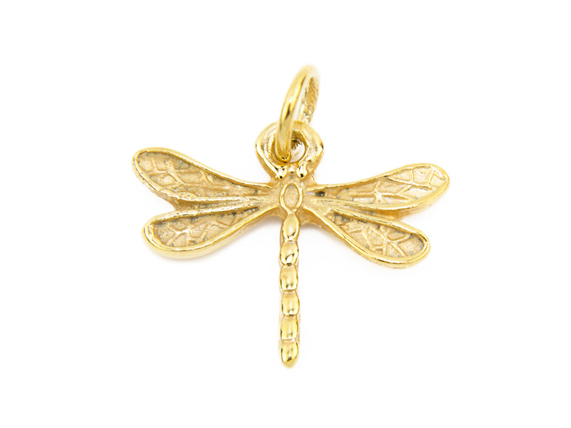 Gold Vermeil Dragonfly Pendant 16mm