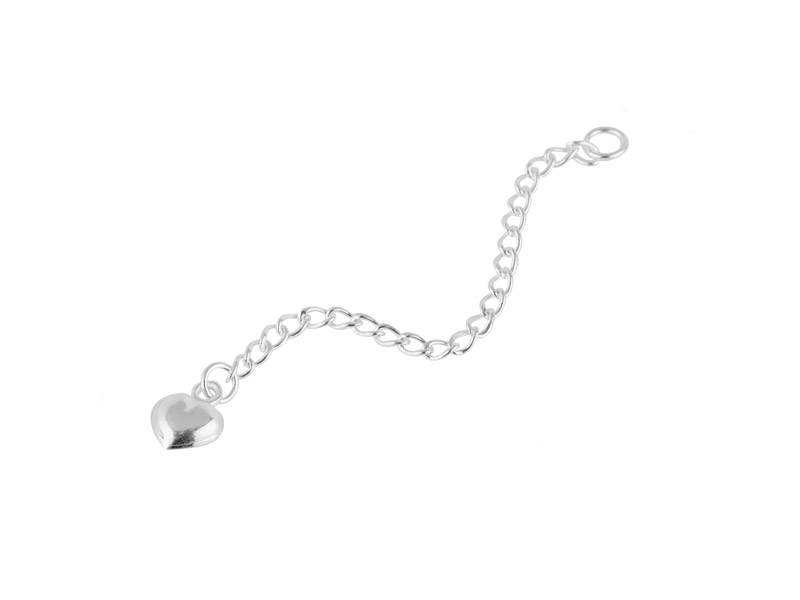 Sterling Silver Extension Chain with Heart ~ 2.5''