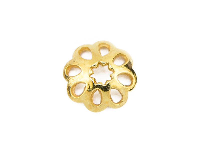 Gold Vermeil Flower Bead Cap 6mm
