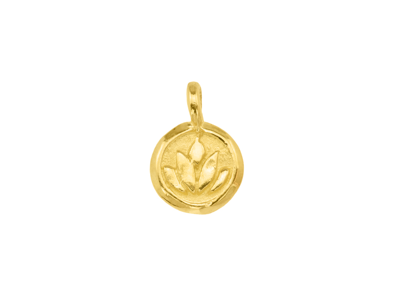 Gold Vermeil Lotus Charm 11mm