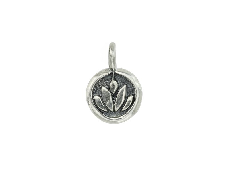 Sterling Silver Lotus Charm 11mm