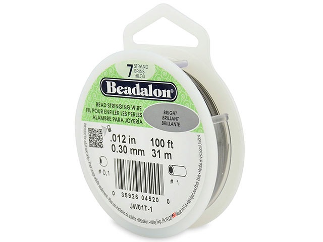 Beadalon 7 Strand Stringing Wire 0.012'' (0.30mm) - Bright - 100 Feet