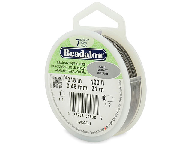 Beadalon 7 Strand Stringing Wire 0.018'' (0.46mm) - Bright ~ 100 Feet