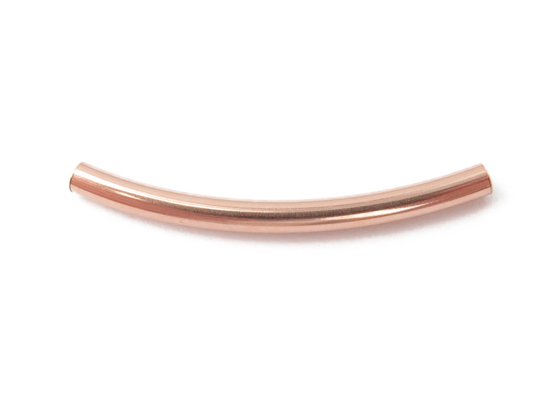 Rose Gold Filled Curved Tube 25mm x 2mm