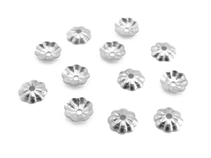 Sterling Silver Flower Bead Cap 5mm