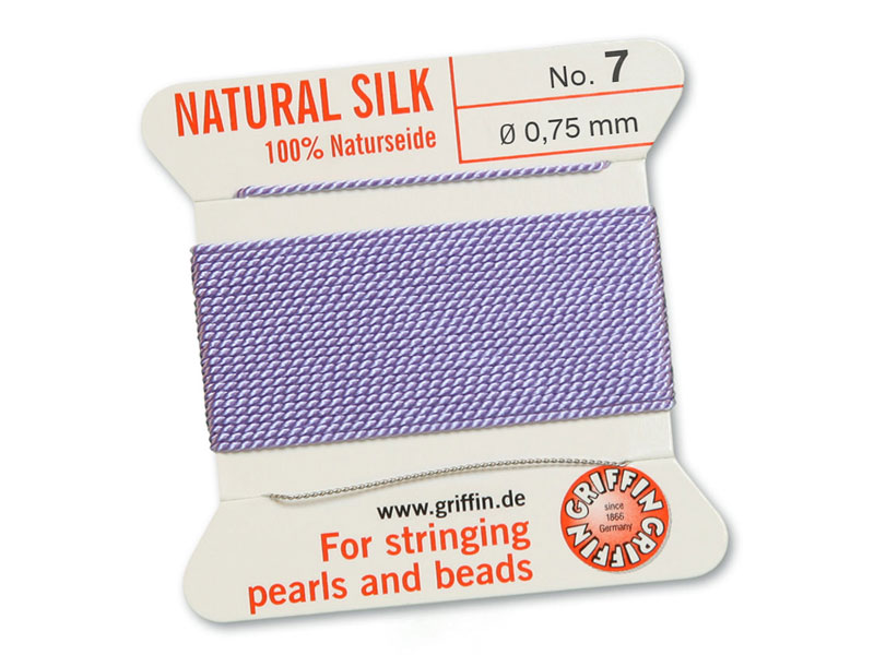 Griffin Silk Beading Thread & Needle ~ Size 7 ~ Lilac