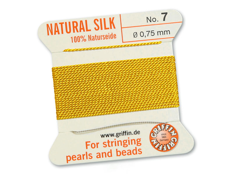Griffin Silk Beading Thread & Needle Size 7 Yellow