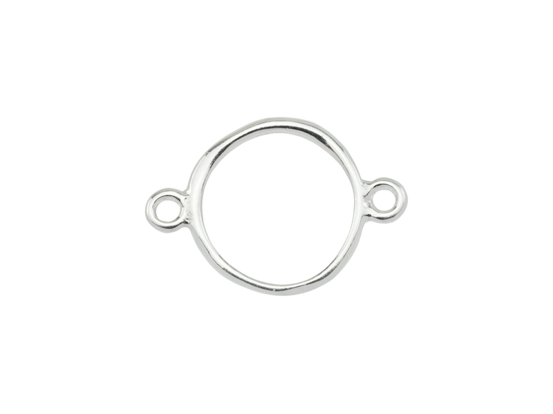 Sterling Silver Organic Circle Connector 15mm